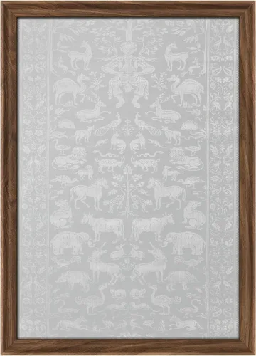 Vista 183 de MUDECOR Lienzo enmarcado prémium para pared, pinos nevados en bosque de invierno, ilustraciones modernas, arte contemporáneo, escénico, divertido