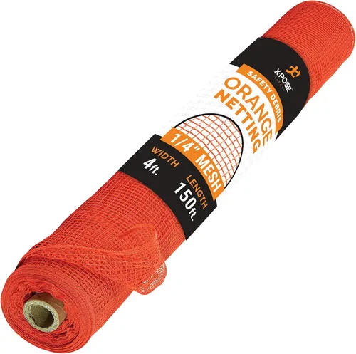 Vista 30 de Xpose Safety Red de seguridad para construcción de Xpose Safety - Rollo de material temporal de 150 pies, malla de 1/4" para cerca de andamio