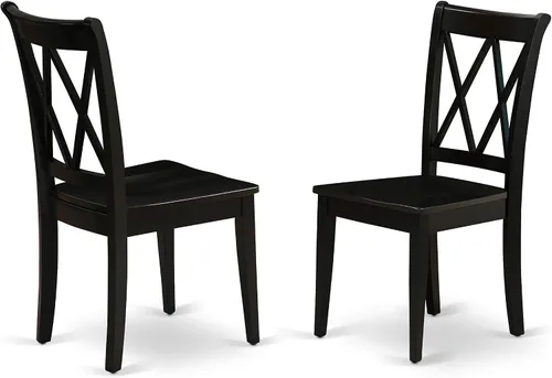 Vista 6 de East West Furniture LGCL7-BLK-W - Juego de mesa de comedor de 7 piezas que consta de una mesa de comedor rectangular con hojas de mariposa y 6 Negro