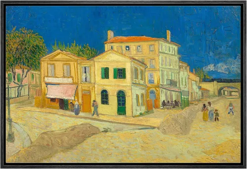 Vista 58 de Van Gogh - Lienzo con diseño giclée de olivos con cielo amarillo y sol, arte de pared de galería, estirado y enmarcado, listo para colgar, 24 x 36