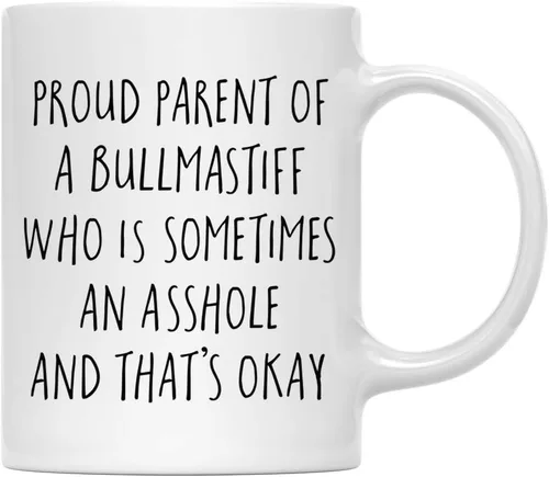 Vista 42 de Andaz Press Funny Dog - Taza de café de 11 onzas, regalo de broma, orgulloso padre de un afenpinscher que es a veces un gilipollas y eso está bien