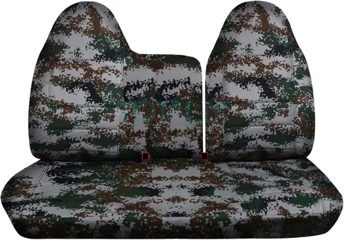 Vista 16 de Totally Covers Compatible con Ford F-150 F-250 1997-1998 Camo Fundas de asiento de camión (banco dividido delantero 40/60) sin reposabrazos/consola