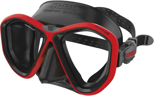 Vista 9 de Seac Símbolo, máscara de buceo hecha en Italia con dos lentes y hebilla 3D