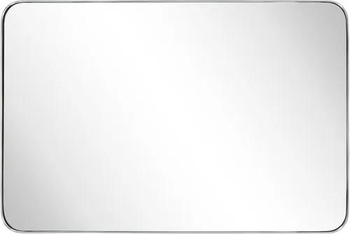 Vista 3 de TEHOME Espejo de baño rectangular redondeado de níquel cepillado de 20 x 30 pulgadas, color plateado cepillado de 30 x 20 pulgadas, espejo
