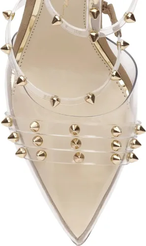 Vista 4 de Jessica Simpson Zapatos de tacón con tachuelas de gamuza sintética onduladas para mujer