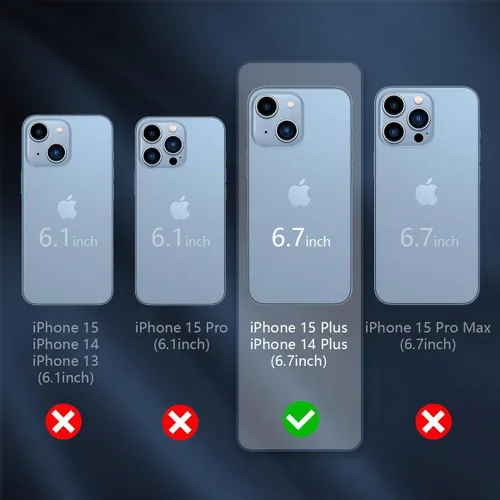 Vista 8 de Sansunto Funda para iPhone 15 Plus y iPhone 14 Plus, protección de cuerpo completo, resistente a prueba de golpes, 3 en 1, goma de silicona Negro