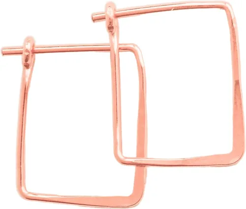 Vista 42 de Aretes de aro finos martillados, elegantes plata esterlina geométrica sólida, relleno de oro y relleno de oro rosa; para mujer por Lotus Stone