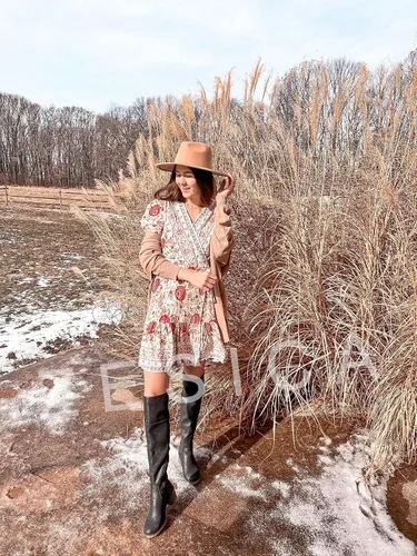 Vista 7 de ZESICA - Vestido corto con cuello en V cruzado para mujer, estampado floral bohemio, con vuelos, acampanado, vestido de verano 2024 para la playa