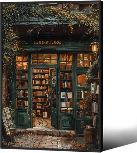 Vista 39 de Haitunone Arte de Pared de Lectura Femenina Victoriana Academia Oscura Libros Melancólicos Póster Pintura al Óleo Antigua Impresiones en Lienzo