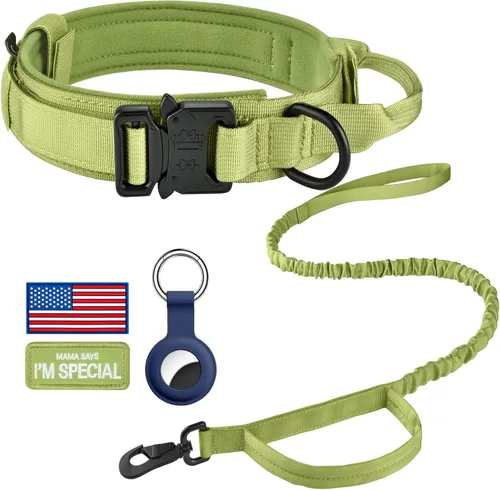 Vista 31 de DAGANXI - Collar táctico para perro, collar ajustable de nailon para adiestramiento con asa de control y hebilla, para perros medianos y grandes