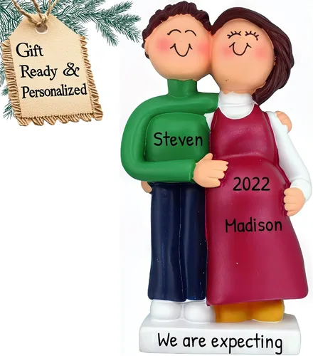 Vista 25 de Adorno personalizado para bebé 2025 – Regalos de embarazo personalizados para futura mamá, adorno de Navidad embarazada 2025, regalos para nuevas