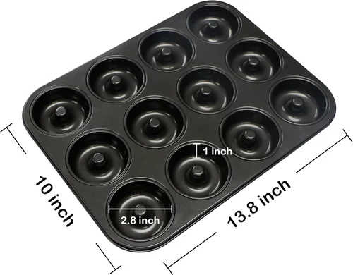 Vista 2 de Webake molde para hornear donas extragrueso y antiadherente, tamaño estándar, con capacidad para 12 donas de 2.8 pulgadas
