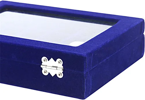 Vista 7 de MeJell - Joyero de terciopelo con 24 ranuras para anillos, aretes, bandeja de almacenamiento