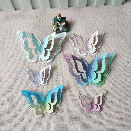 Vista 3 de 3 troqueles de metal de mariposa 3D, diseño de flores de primavera, marco de mariposa, plantillas de corte, plantillas de corte, álbumes