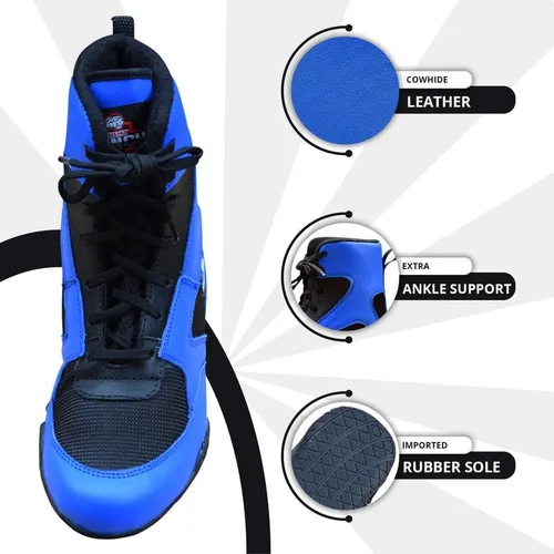 Vista 4 de Rightpunch - Zapatos de boxeo transpirables para hombres, mujeres y jóvenes Zapatos de boxeo antideslizantes y ligeros con suela de goma