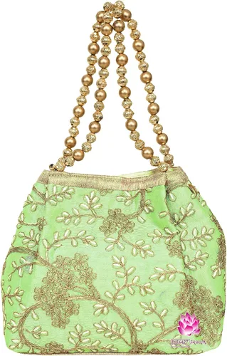Vista 6 de Bolso de boda para niñas con diseño étnico indio Potli