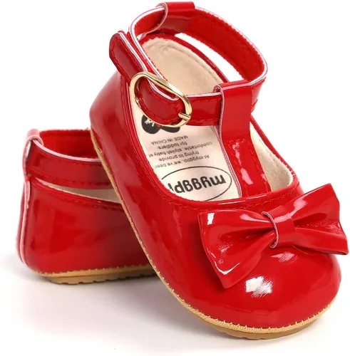 Vista 3 de Zapatos de vestir de uniforme de boda para bebé, suela antideslizante suave, mocasines para caminar, para recién nacidos, para recién nacidos