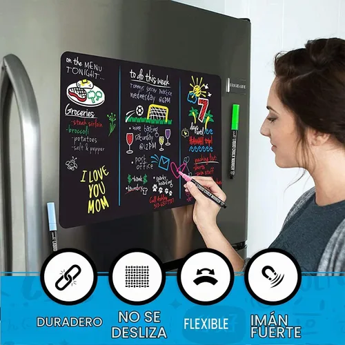 Vista 8 de Cinch - Pizarra blanca magnética para refrigerador de 17 x 11 pulgadas, más 4 marcadores y borrador grande con imanes, pizarra magnética