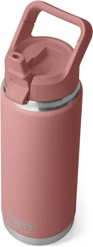 Vista 31 de YETI Rambler Botella de 26 onzas, aislada al vacío, de acero inoxidable, con tapa de popote a juego Rojo rescate