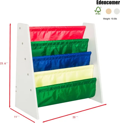 Vista 2 de FSC - Estantería ecológica con 4 bolsillos, para el hogar, color blanco