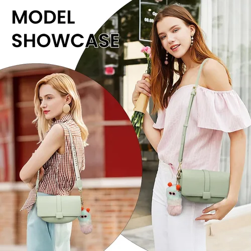 Vista 2 de Bolsos cruzados para mujer, bolsos de hombro para mujer, bolso cruzado para mujer, bolso pequeño de cuero, colgante
