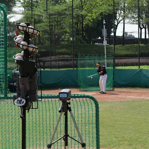 Vista 6 de Furlihong 636BH - Máquina de lanzamiento de béisbol de doble rueda mejorada, ángulo, velocidad e intervalo ajustables, 40-68 MPH, ideal