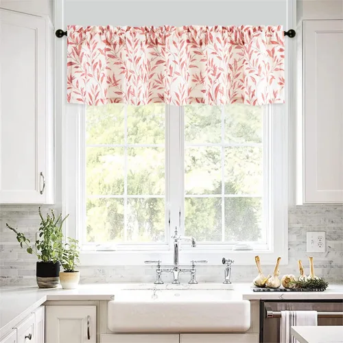 Vista 37 de VOGOL Cortinas de cenefa de jacquard dorado con diseño de flores de lujo para dormitorio, sala de estar, comedor, 52 x 14 pulgadas, 1 panel, negro