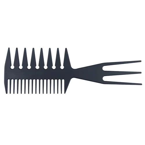 Vista 2 de Peines de pelo 3 en 1 con forma de hueso de cola de pez, desenredante, peine para colorear para peluqueros Mohawk Undercut Bowl Cut Quiff