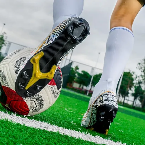 Vista 8 de Zapatos de fútbol para hombre y mujer, zapatos de fútbol para interiores, zapatos de fútbol para exteriores, zapatos de fútbol para niños, tacos