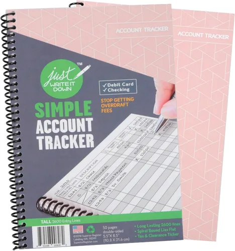 Vista 20 de The Superior Register Cuaderno para el registro de cheques y tarjetas de débito, sencillo cuaderno de control de cuentas y contabilidad financiera