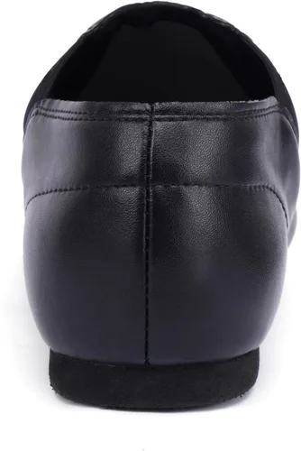 Vista 4 de Linodes Zapato de jazz unisex de empeine de piel sintética 006, sin cordones para zapatos de baile de mujeres y hombres