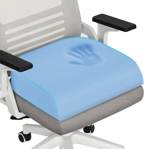 Vista 11 de TranquilRelax Cojín de asiento de espuma viscoelástica para silla de oficina, 3 pulgadas, color negro Medium-firm Support for Long Sitting