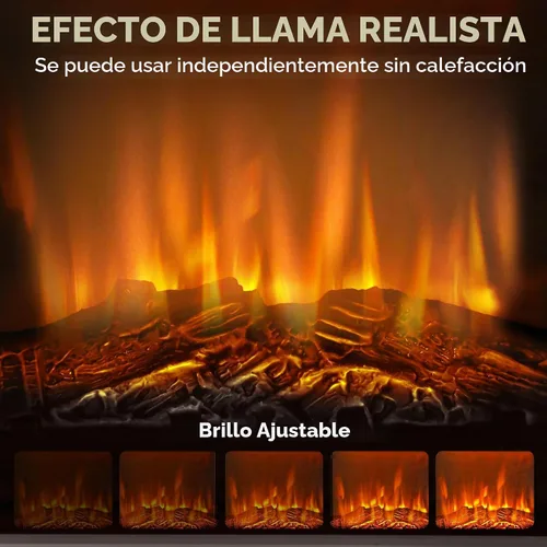 Vista 3 de HOMCOM Chimenea eléctrica de 26" con mantel envolvente Independiente marrón Marrón Oscuro