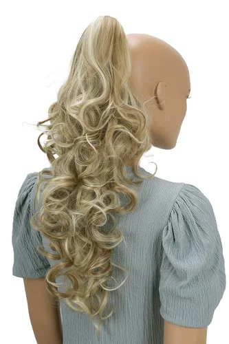 Vista 8 de Prettyshop - Extensión de cola de caballo de 24 pulgadas con clip, larga, voluminosa, ondulada, resistente al calor, color negro H63