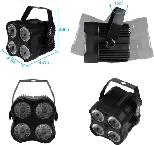 Vista 9 de AQOOL Stage Par Lights, RGBW 4-in-1 LED Par Light Stage Lights DMX Sonido activado, control remoto, múltiples modos, iluminación estroboscópica