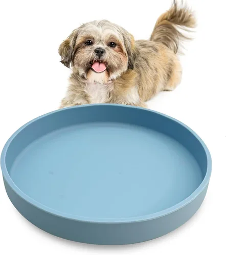 Vista 8 de Tazón de silicona poco profundo para perros, tazones de comida para gatos de 7 pulgadas, platos planos para cachorros, lindos platos para fatiga