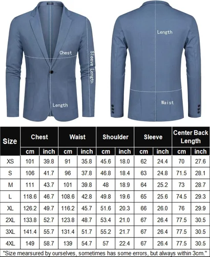 Vista 6 de COOFANDY Chaqueta deportiva casual para hombre, ajuste regular, ligera, de lino, elegante, con un botón