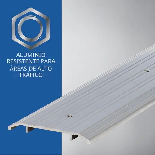 Vista 4 de M-D - Umbral de perfil plano de aluminio para edificios, plata, 4 x 1/2 x