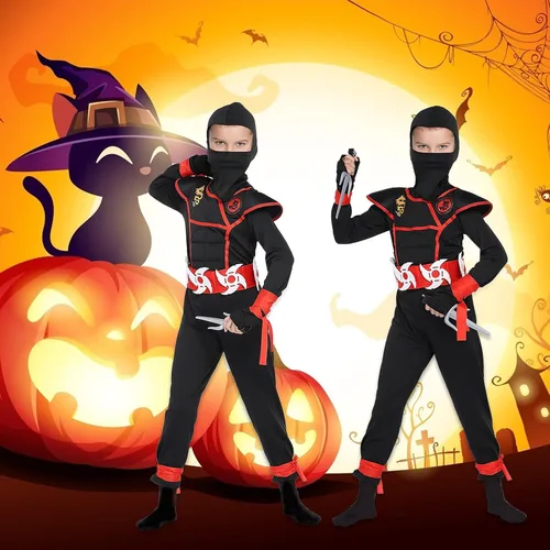 Vista 6 de Plusheddy Halloween children ninja dragon, endure logo cosplay costume M