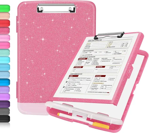 Vista 11 de Sooez - Sujetapapeles de documentos clínicos con almacenamiento, sujetapapeles de plástico resistente, de alta capacidad, con soporte para bolígrafo