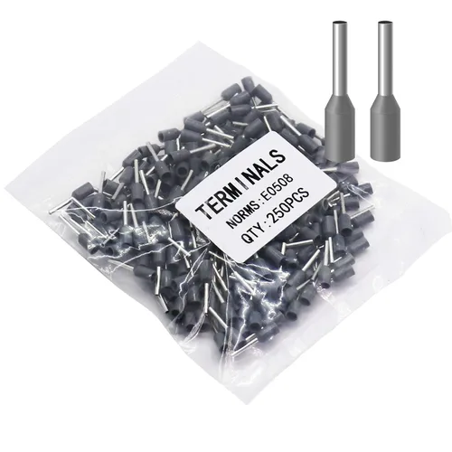 Vista 15 de Fidioto Terminales de Casquillos de Alambre 6AWG, 250 piezas de conectores de casquillos negros 6AWG para uso eléctrico, industrial, químico