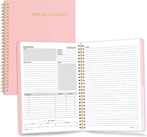 Vista 19 de SUNEE Half Meeting Half Note - Cuadernos profesionales de 8.5"x11" para el trabajo - 160 páginas, planificador de proyectos de tamaño A4, agenda