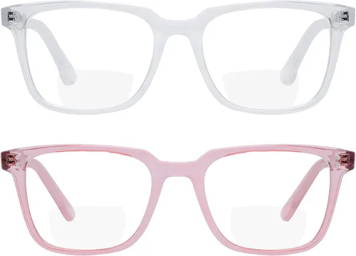Vista 6 de Yogo Vision 2 Pack Bifocal Reading Glasses Readers for Men Women Anti Glare Lightweight Eyeglasses