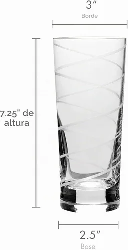 Vista 2 de Mikasa - Juego de 4 vasos largos de 19.75 onzas de la colección Cheers