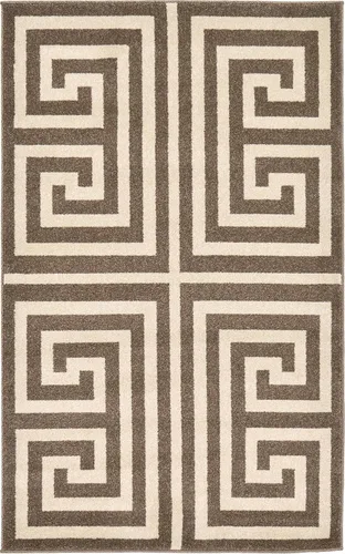 Vista 29 de Unique Loom Athens Collection - Alfombra clásica geométrica moderna con diseño de bordes, 3 pies 3 pulgadas x 5 pies 3 pulgadas, negro/beige negro