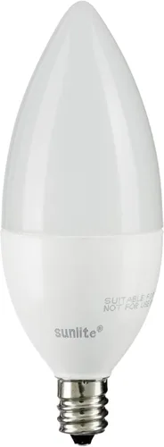 Vista 8 de Sunlite Bombilla LED B11 con punta de torpedo esmerilada, 4.5 vatios (equivalente a 40 W) 300 lúmenes, base de candelabro E12, regulable, 5000K luz