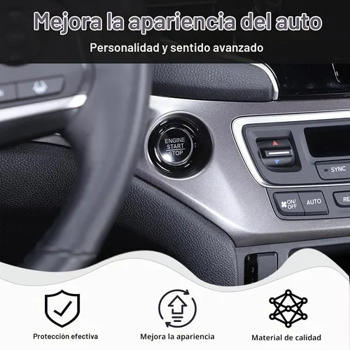 Vista 2 de Marco del botón del interruptor de arranque del motor para Honda Pilot 2016-2022/Ridgeline 2017-2023/Passport 2019-2023, material ABS, adhesivo