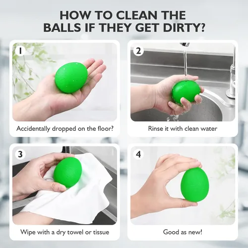 Vista 6 de Peradix Entrenador de fuerza de agarre de mano, pelota de alivio de estrés para adultos y niños, terapia de rehabilitación de muñeca