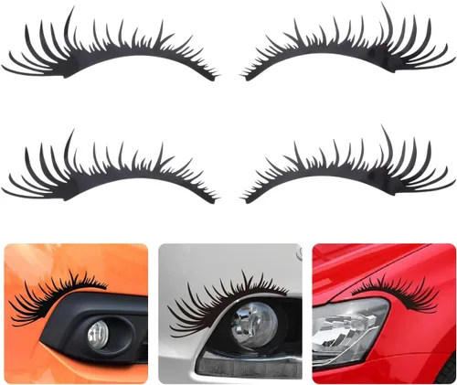 Vista 2 de 2 pares de pestañas de coche para faros delanteros de cejas, calcomanías para faros delanteros
