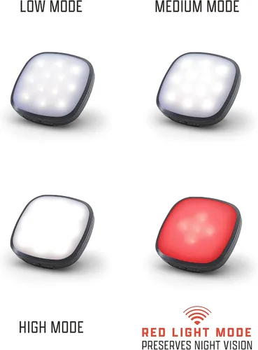 Vista 3 de AMPEX Luz de camping recargable de 300 lúmenes luz blanca con modo rojo - Interruptor de bloqueo - 200 horas de tiempo de funcionamiento con carga